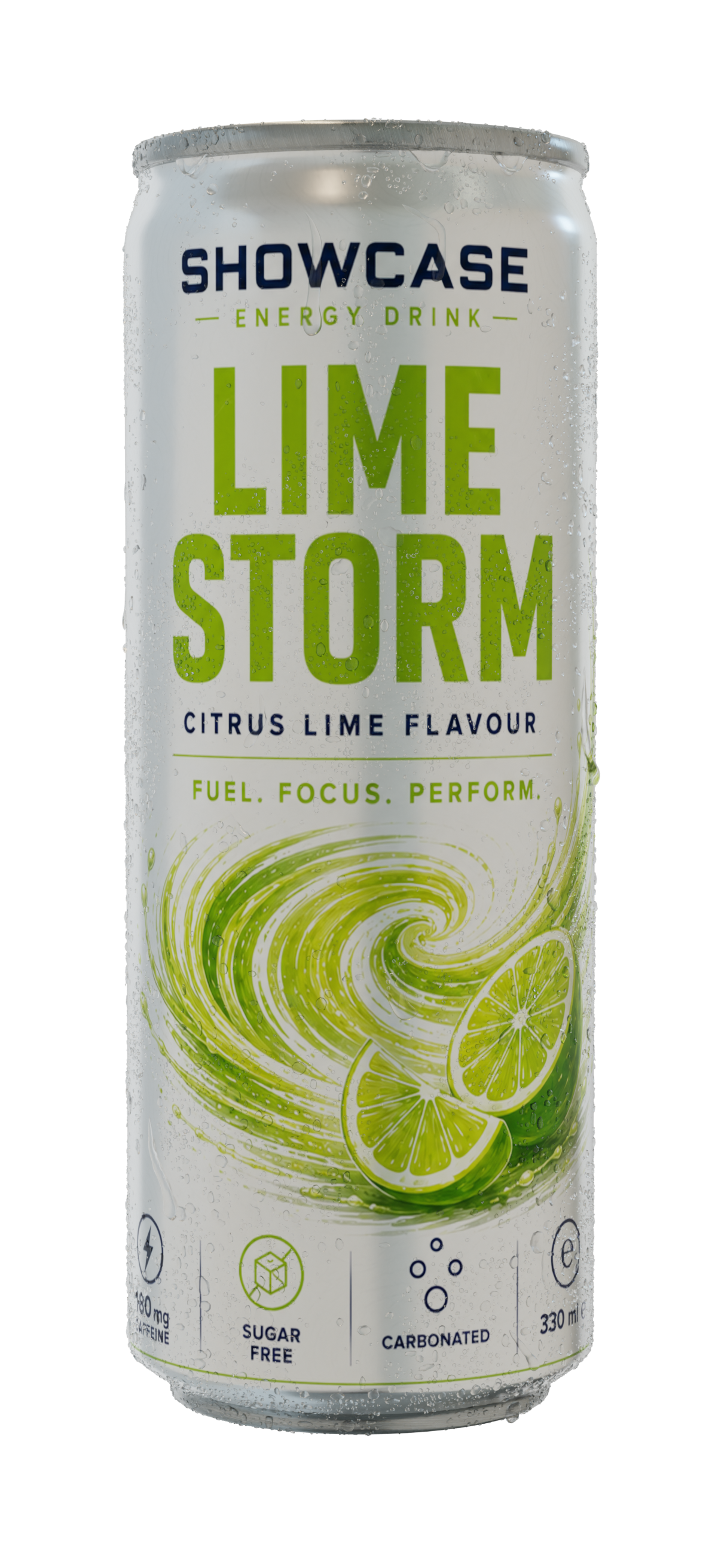 Studio-renderad Showcase-burk med Lime-smak